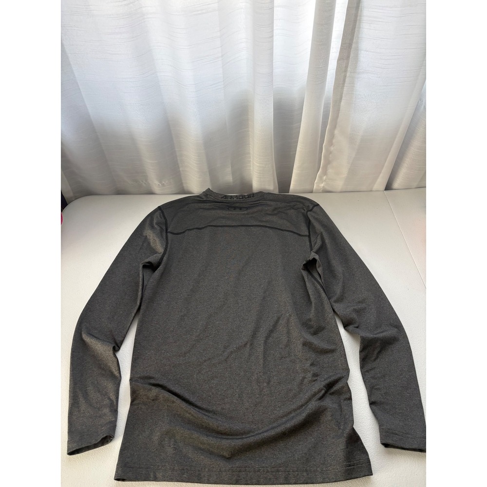 Under Armour ColdGear Compression Shirt Mens XL Gray Long Sleeve Mock Neck Top - Picture 4 of 5